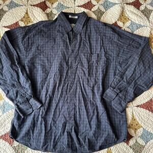 Geoffrey Beene grey plaid cotton long sleeve button up shirt grunge skater